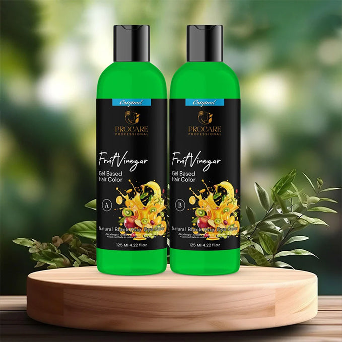 Fruit Vinegar gel Hair Color Natural Hair Color Dye for Black Hair , Black Pack of 2