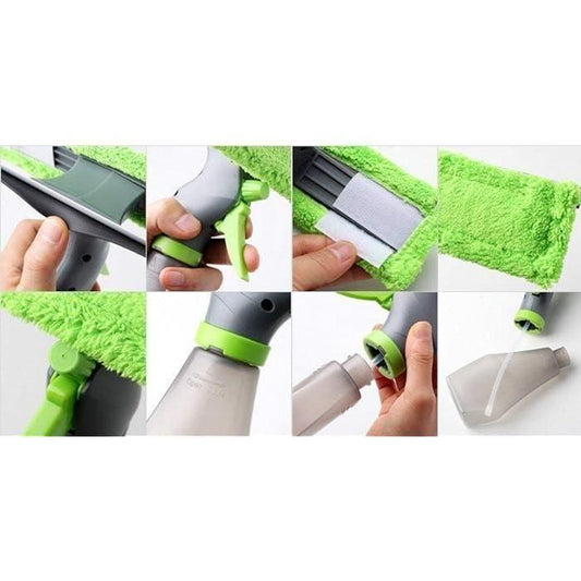 Glass Cleaner 3 in 1 Spray Type Cleaning Brush Glass Wiper Window Clean Shave Car Window Cleaner Brush