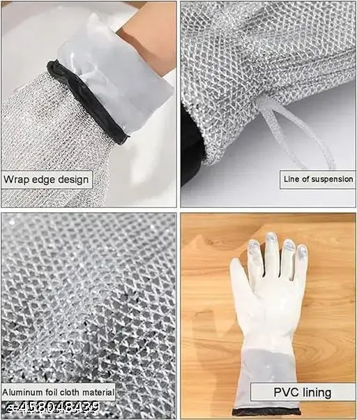 1 PAIR fine Wire Dishwashing Gloves for Kitchen