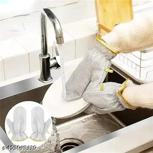 1 PAIR fine Wire Dishwashing Gloves for Kitchen
