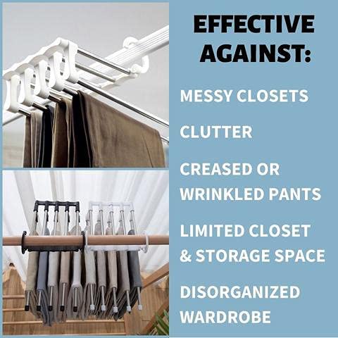 5 in 1 Hanger, Multi-Layer, Multi Purpose, Clothes Hanging Stainless Steel, Folding, Magic Hanger, Non-Slip, Space Saving, Closet Organizer Pack of 1