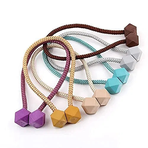 Magnetic Curtain Tiebacks || 1 Pieces Magnetic Curtain Clips Rope Curtain Holder Buckle Small Bead Curtain Buckle Clips Rope