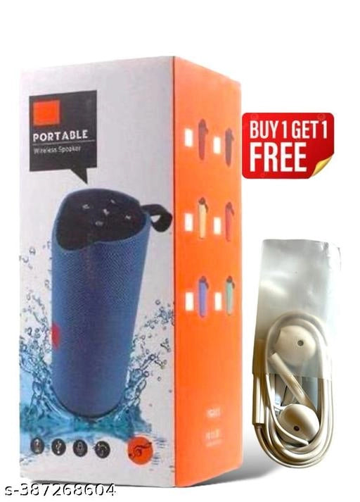 Tg 113 Portable Wireless Bluetooth Speaker With Wired Earphone (Blue & White, Set of 2)