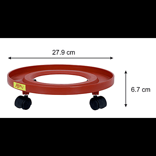 Gas Cylinder Trolley - Round, Plastic, Sturdy Wheels, Leaves No Scratches, 1 pc
