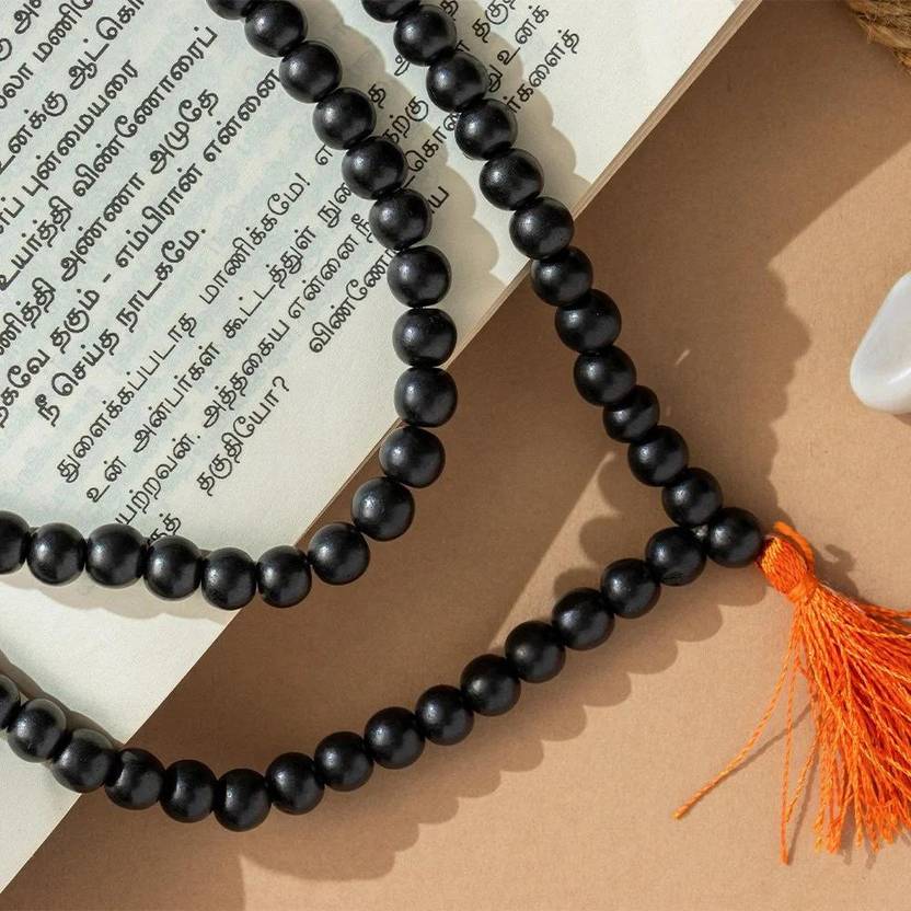 Original Karungali Malai Religious Mala 108-Beads 8MM Ebony Wood Jaap Mala Wood Necklace