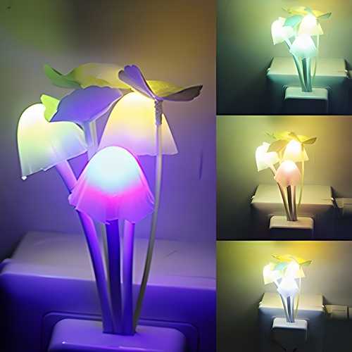 Mushroom Lamp Automatic Sensor Color Changing Night LED Bulbs