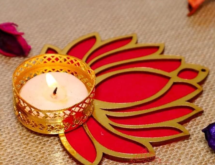 Traditional Lotus Candle Holder (Pack of 4)