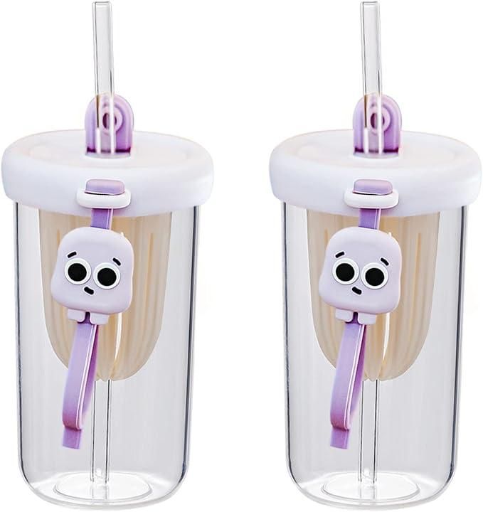 Glass Tumbler with Fruit Infuser Lid and Straw