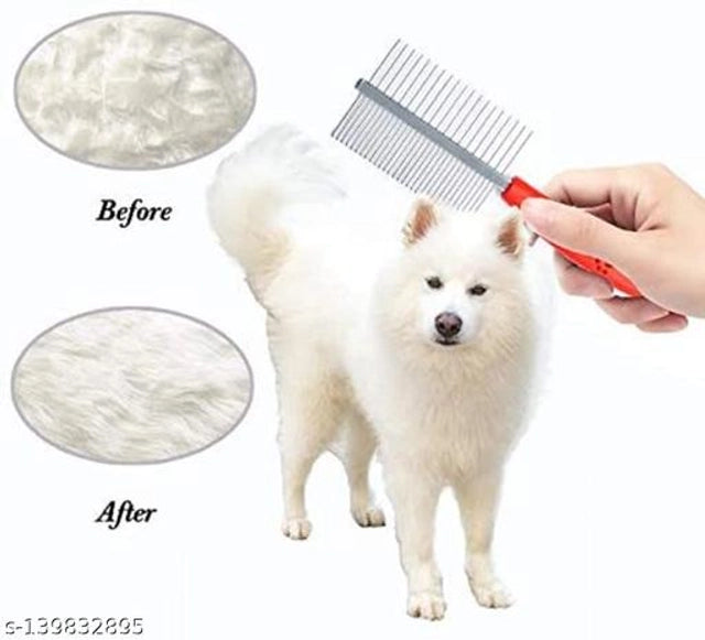 Stainless Steel Double Sided Flea Comb (Multicolor)